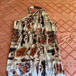 One shoulder rebdolls maxi dress with split